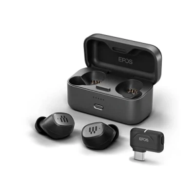 Image of EPOS GTW 270 Wireless Hybrid Gaming Bluetooth Noise Isolation Headphones In Ear, USB C Dongle, Reducing, Closed Design Dual Microphones Ergonomic, IPX 5 Waterproof, Charger, 20 Hours Playtime