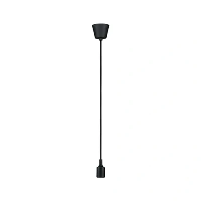 Image of Paulmann 50346 Ketil Neordic 1 IP44 Splash Water Protected max. 20 watts Black Ceiling lamp Silicone, Plastic Pendant luminaire E27, W
