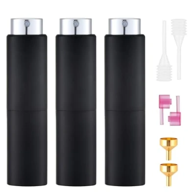 Image of Toureal 20ml Perfume Atomiser for Travel (3 PCS), Refillable Spray Bottles, Aftershave Dispenser (Black)