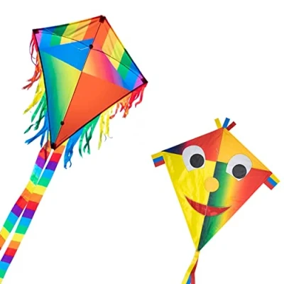 Image of CIM kite Set Joker Eddy [2 Pcs Happy Joker/Maya Joker] single line for children from the age of 3 years up 65x74cm incl. 80m string and 2x250cm striped tails