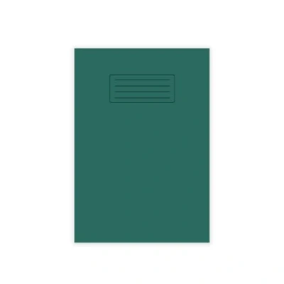Image of indigo® A4 School Exercise Books Lined and Margin 8mm Ruled Notebook (Pack of 1, Dark Green)