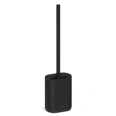 Image of stardis Pure Toilet Brush Matt Silicone Compact Antibacterial Set Black