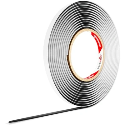 Image of Poppstar Butyl Round Cord (5 m x 4 mm) Rubber Tape/Elastic Sealing Strip, Black