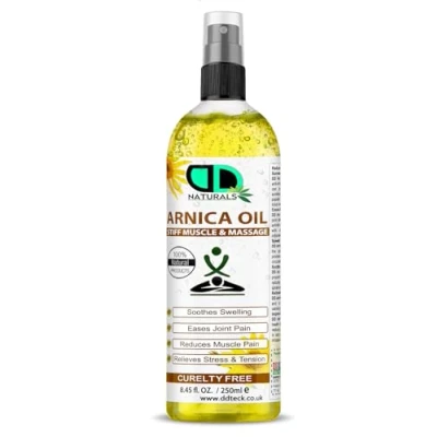 Image of 100% Natural Arnica Massage Oil Pain Relief for Muscles &amp; Joints Soothes Stiffness, Relieves Stress and Tension Improves Circulation Skin Health (250ml Spray)