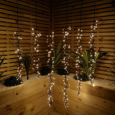 Image of Set of 6 Drop Tree Multi Action Christmas ClusterBrights with 384 Warm White