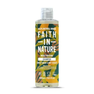 Image of Faith In Nature Natural Shea &amp; Argan Shampoo, Moisturising for Curly Hair Dry Scalp, Vegan Cruelty Free, No SLS, Silicones or Parabens, 400ml