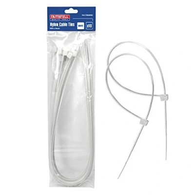 Image of Faithfull CT900WHD Heavy Duty Nylon Cable Ties 900mm Long 9mm Wide. 10 Pack