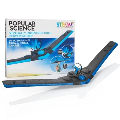 Image of POPULAR SCIENCE Power Glider Flying Plane Outdoor, Garden and Park Game STEM Toys Gifts for Educational Fun Experiments Kids, Families, Boys Girls, Ages 8+