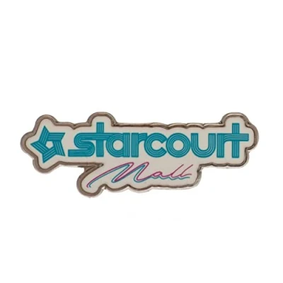 Image of Stranger Things Enamel Button Badge with Starcourt Mall Design (1cm x 4cm) Official Merchandise
