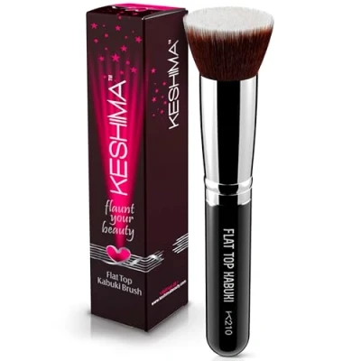 Image of Flat Top Kabuki Foundation Brush By KESHIMA Premium Makeup for Liquid Foundation, Cream, and Powder Buffing, Blending Brush, Face