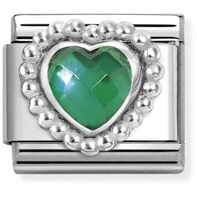 Image of Nomination Green Heart Dots Charm