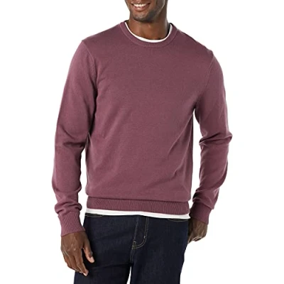 Image of Amazon Essentials Men&#039;s Crew Neck Sweater (Available in Big &amp; Tall), Plum, XXL