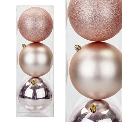 Image of VFM Rose 12cm Christmas Baubles (3 Pack)