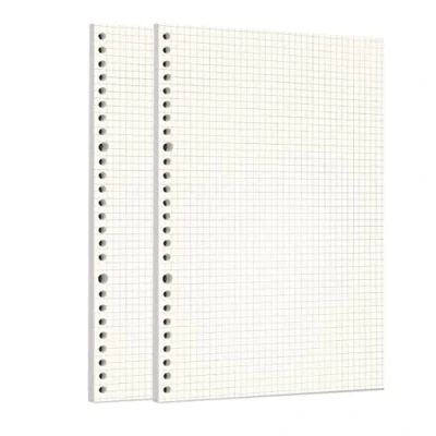 Image of Zelten 2 Pack B5 120 Sheets/240 Pages Squared Loose Leaf Punched Paper Refills for 26 Hole Binder Personal Organizer Diary Notebook Refillable Planner