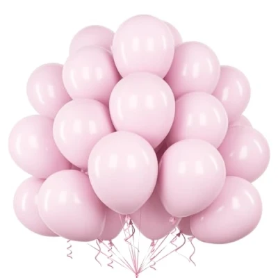 Image of Teselife Pastel Pink Balloons, 50Pcs 12 Inch Macaron Baby Latex Balloon Arch Garland Kit Girl Kid Birthday Wedding Anniversary Gender Reveal Engagement Shower Baptism Christening Party Deco