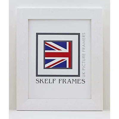 Image of Skelf Frames 35mm White Picture/Photo Frame with Glass Made from Solid Wood (300mm x 240mm)