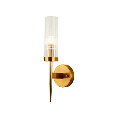 Image of NICRX Modern Crystal Wall Sconce with E14 Gold Base, Elegant Lamp Light Fixture (1 Light)