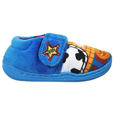 Image of Boys Blue Disney Toy Story Hook and Loop Comfort Slipper UK 9 Infant