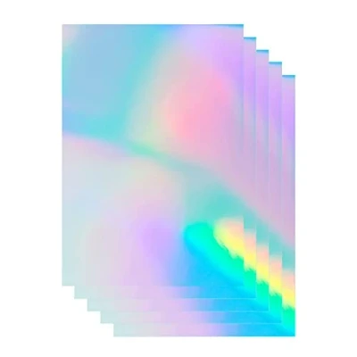 Image of 20 Sheets Holographic A4 Size (8.25&quot; x 11.7&quot;) Printable Vinyl Sticker Paper Dries Quickly Waterproof Rainbow for Inkjet/Laser Printer
