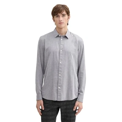 Image of TOM TAILOR Denim Men&#039;s 1043789 Shirt, 36747 Black Structure, M