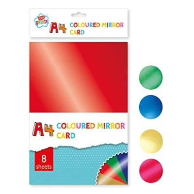 Image of Mirror A4 Cardstock 297mm x 210mm Assorted Colours 8 Sheets/Pack