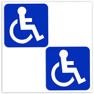 Image of SkinoEu® 2 x PVC Waterproof 100% UV Protected Invalid Disabled Handicap Sign Wheelchair Auto Moto Windows Home Stickers B 1