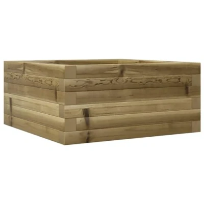 Image of vidaXL Garden Planter 50x50x23 cm Impregnated Pine Wood Outdoor Rustic Plant Box with Open Bottom for Patio Decor