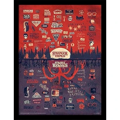 Image of Stranger Things Memorabilia, Multi Colour, 30 x 40cm, Home Office