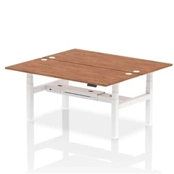 Image of Air B2B 1800x800mm Height Adjustable 2P Bench Desk CP Walnut/White