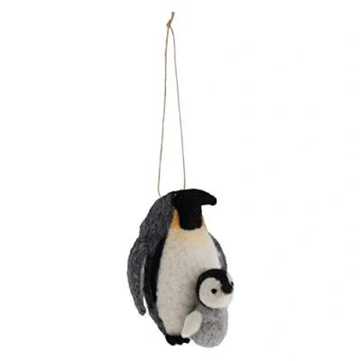 Image of Trimits Needle Felting Craft Kit, Christmas, Includes Roving Wool Stuffing Instructions, Penguins