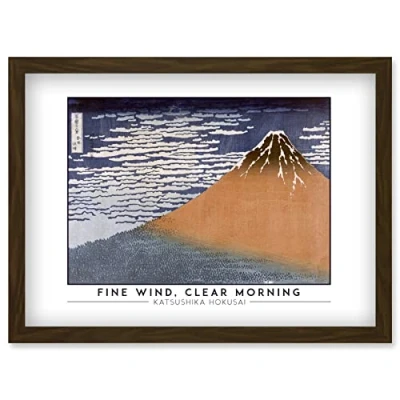 Image of Wee Blue Coo Katsushika Hokusai Fine Wind, Clear Morning Mount Fuji Painting Artwork Framed Wall Art Print A4