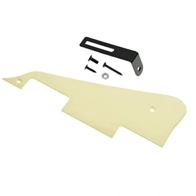 Image of Dopro Single Cream 1 Ply LP Guitar Pickguard with Black Bracket for Epiphone Les Paul