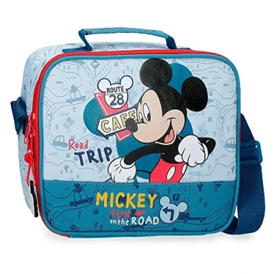 Image of Disney Mickey Road Trip Adaptable Toiletry Bag with Blue Shoulder Strap 23x20x9 cms Polyester
