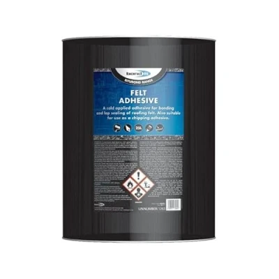 Image of Bond It Black Felt Adhesive Roofing Tools DIT Building Trade Bitumen Range Primer Paint Trowel Mastic Roof Leak UK (25L)