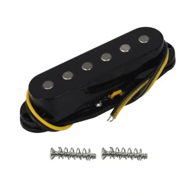 Image of FLEOR Alnico 5 ST Pickup Single Coil Guitar Bridge Flat Pole for SQ Electric Guitar, Black