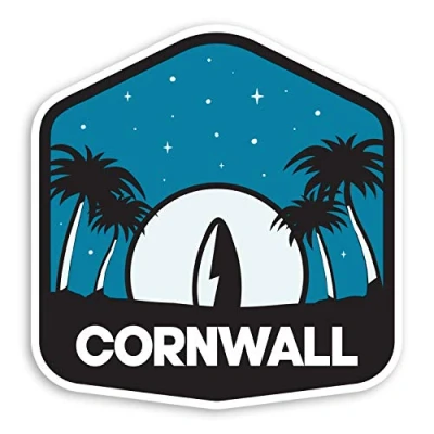 Image of 2 x 10cm Cornwall England Vinyl Stickers Surf Travel Luggage Sticker #30403 (10cm Tall)