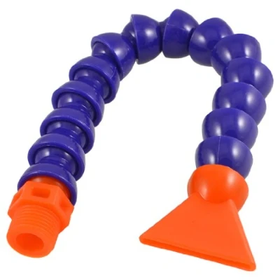 Image of Sourcingmap 1/2PT Navy Blue Orange Thread Flexible Flat Nozzle Oil Coolant Hose