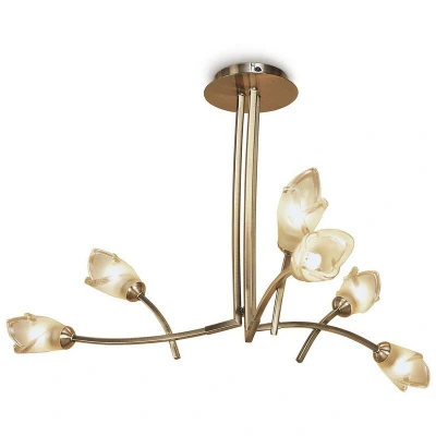 Image of Pietra Pendant 3 Arm 6 Light G9, Antique Brass