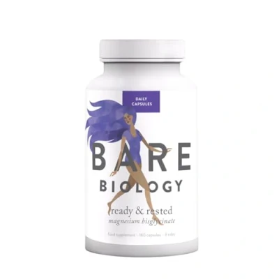 Image of Bare Biology Ready &amp; Rested Magnesium (Bis) Glycinate Capsules 180 Tablets, 60 Day Supply Supplements to Support Nervous System, Energy Regulation Muscle Recovery