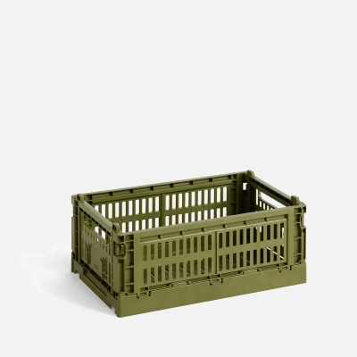 Image of HAY Colour Crate S Transport Box Recycled Polypropylene Olive