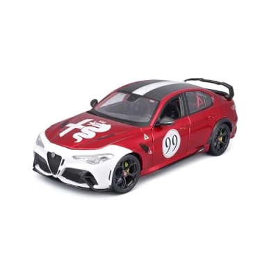 Image of Bburago 11049R/W Collectible Miniature Car, Alfa Red White