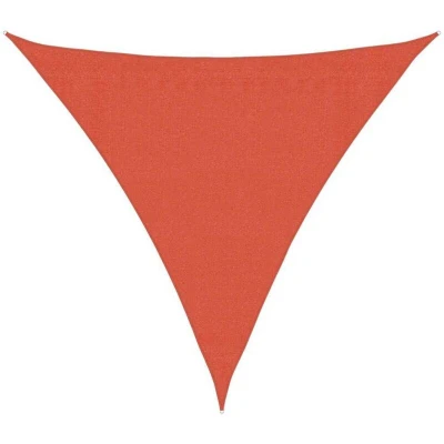 Image of vidaXL Sunshade Sail 160 g/m² Triangular Terracotta 3.6x3.6x3.6 m HDPE