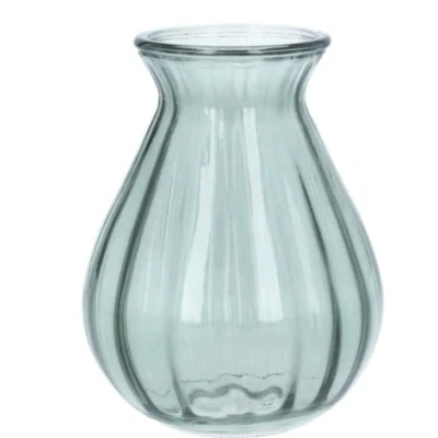 Image of Green Glass Ribbed Posy Vase 15cm by Gisela Graham
