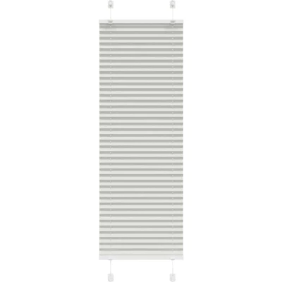 Image of vidaXL Pleated Blind Light Grey 40x100 cm Fabric Width 39.4 Polyester