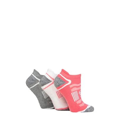Image of Women&#039;s 3 Pair SOCKSHOP Performance Sport Half Cushioned Tech Trainer Socks Mix 4 8