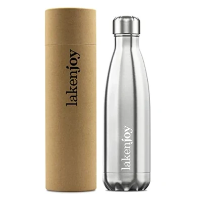 Image of Laken Joy Thermal Water Bottle, 18/8 Stainless Steel Thermos Flask with Double Insulation, Narrow Mouth, 12 Hours Heat and 24 Cold, 500 ml,