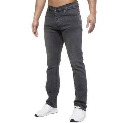 Image of 989Zé ENZO Mens Stretch Straight Leg Regular Fit Classic Denim Jeans All Waist Sizes EZ359 Grey 38W / 32L