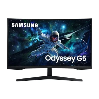 Image of Samsung Odyssey G5 LS27CG552EUXXU 27&quot; Gaming Monitor QHD 2560x1440, 1000R Curved, 165Hz, 1ms, HDR10