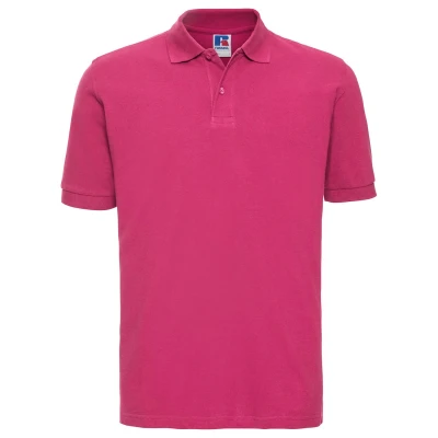 Image of Russell Athletic Mens Classic Cotton Pique Polo Shirt (Fuchsia) Size 2XL