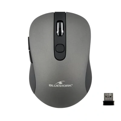 Image of PERIPHERIQUE SAISIE BLUESTORK WIRELESS MOUSE METALIC GREY